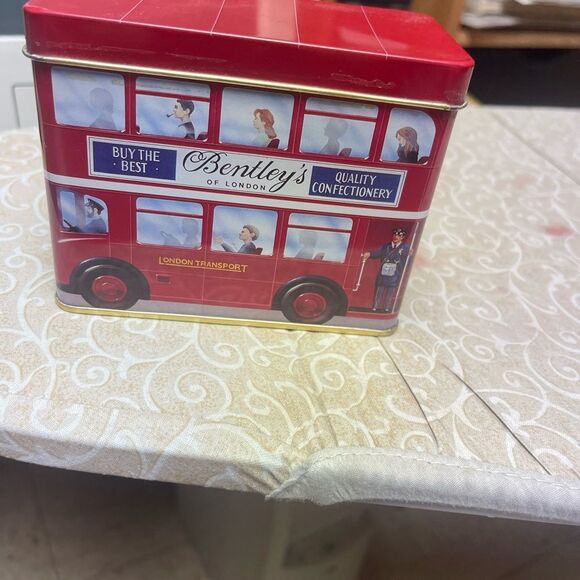 Vintage Bentley's Red Double-Decker Bus Tin - Picture 2 of 4